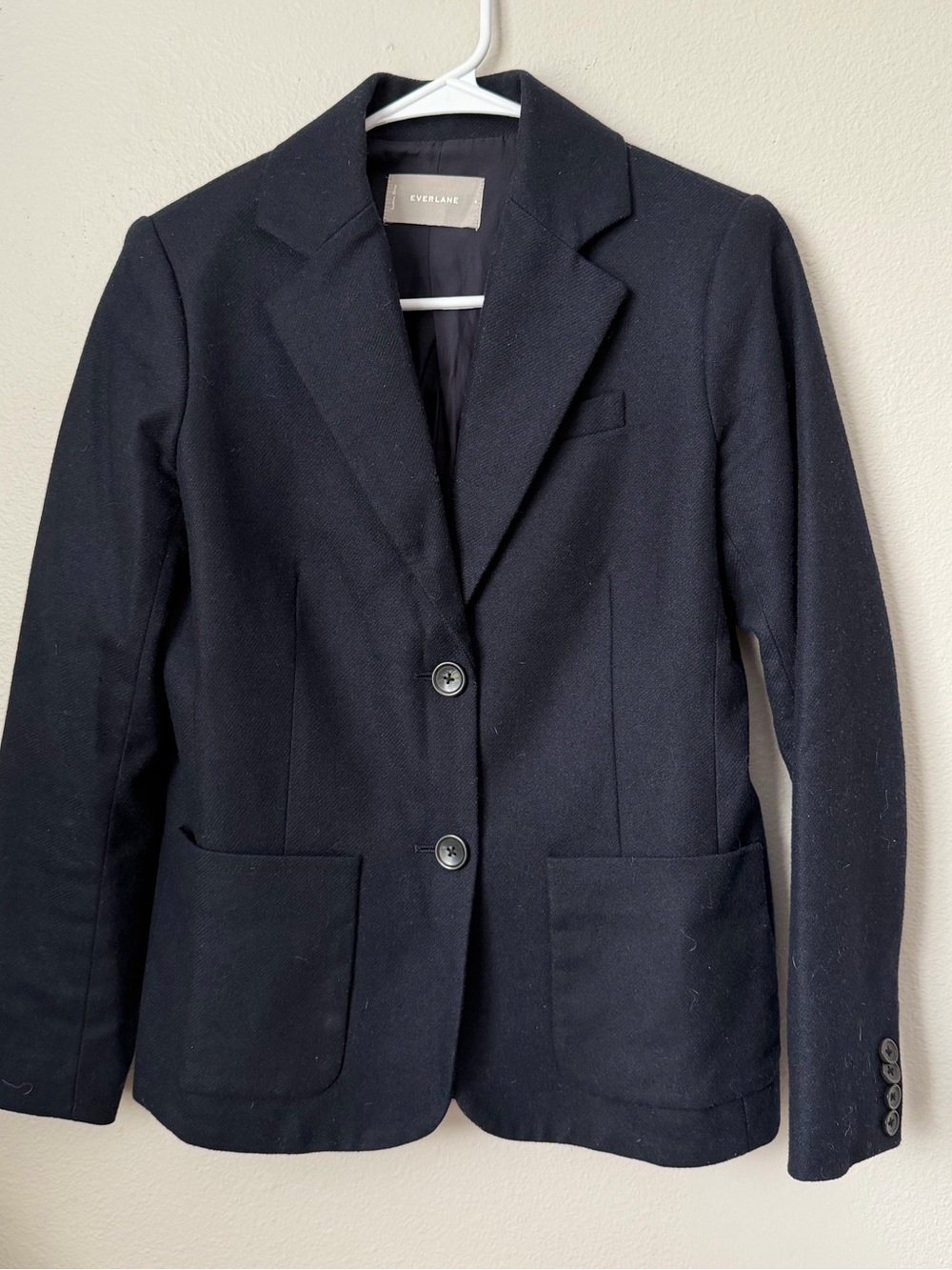 Everlane Wool Blend Academy Blazer Navy Blue Women’s 4 quiet luxury preppy - Picture 2 of 6